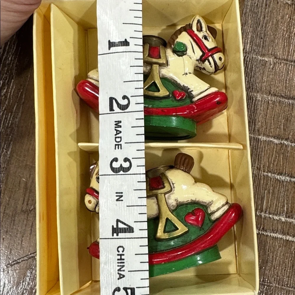 Vintage rocking horse candle holders collector‎ ornament, 90’s era